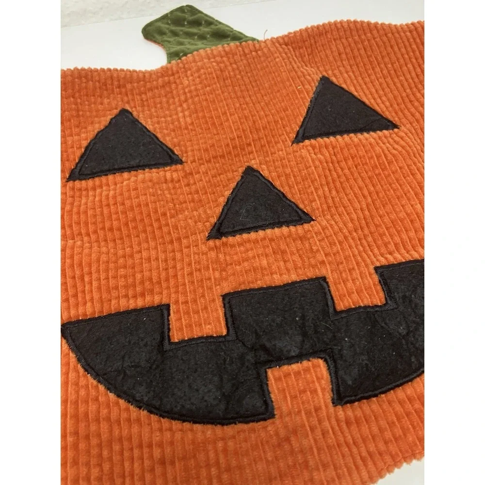 Sweet Street‎ Placemat Jack-o'-lantern Halloween Fall Corduroy Orange Black